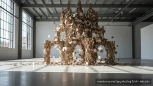 หอคอยแผ่นรองแก้ว 63,000 ชิ้น พังทลายในพริบตา หลังเด็กดึงออกแผ่นเดียว