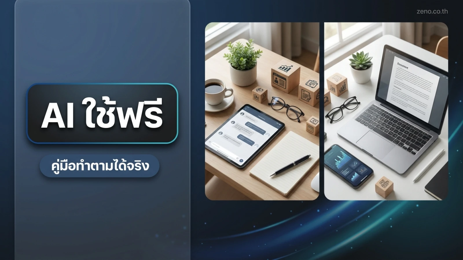 หน้าจอคอมพิวเตอร์ที่เปิดแอปพลิเคชันผู้ช่วยปัญญาประดิษฐ์หลายหน้าต่างพร้อมกันบนโต๊ะทำงาน
