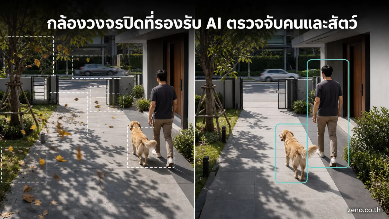 กล้อง AI แสดง A home entry path or front-door area